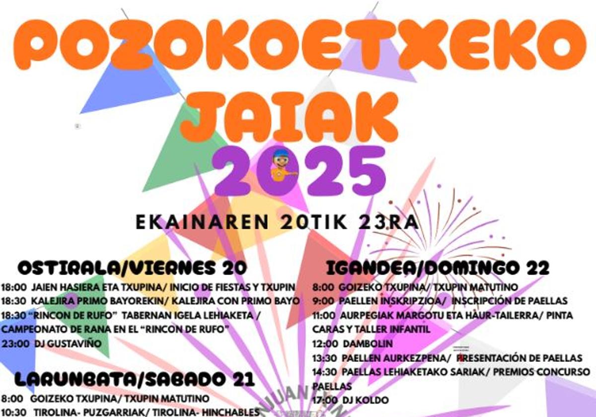 Programa de fiestas de Pozokoetxe en Basauri
