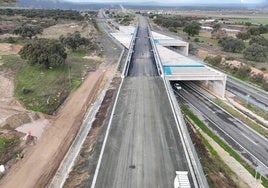 Imagen de archivo de una obra de la línea extremeña de alta velocidad.